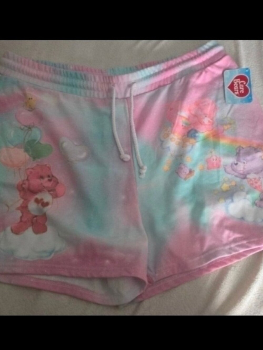 Care Bears Pastel Tie-Dye Shorts - Pink & Aqua
